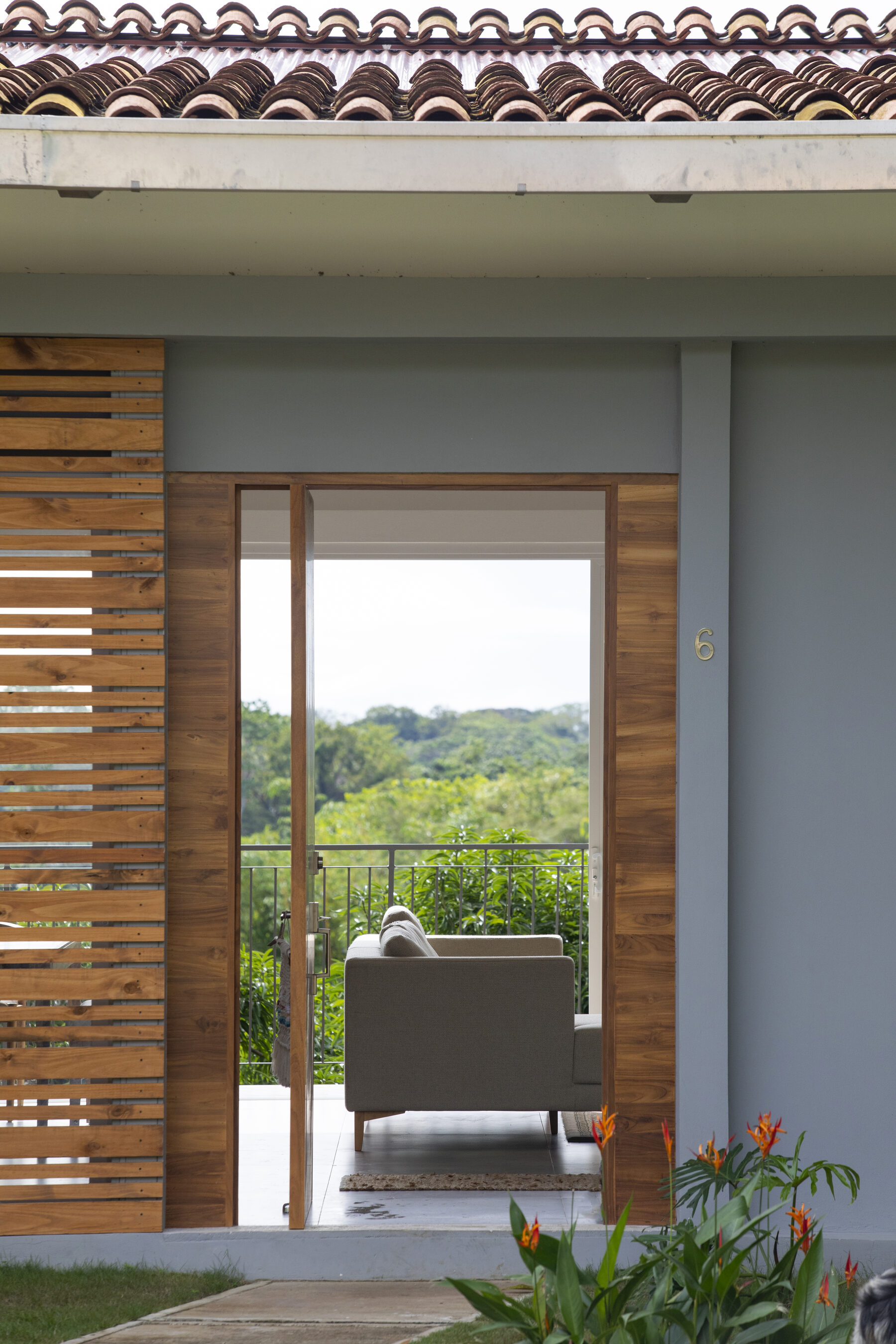 Entry door and tile roof detail