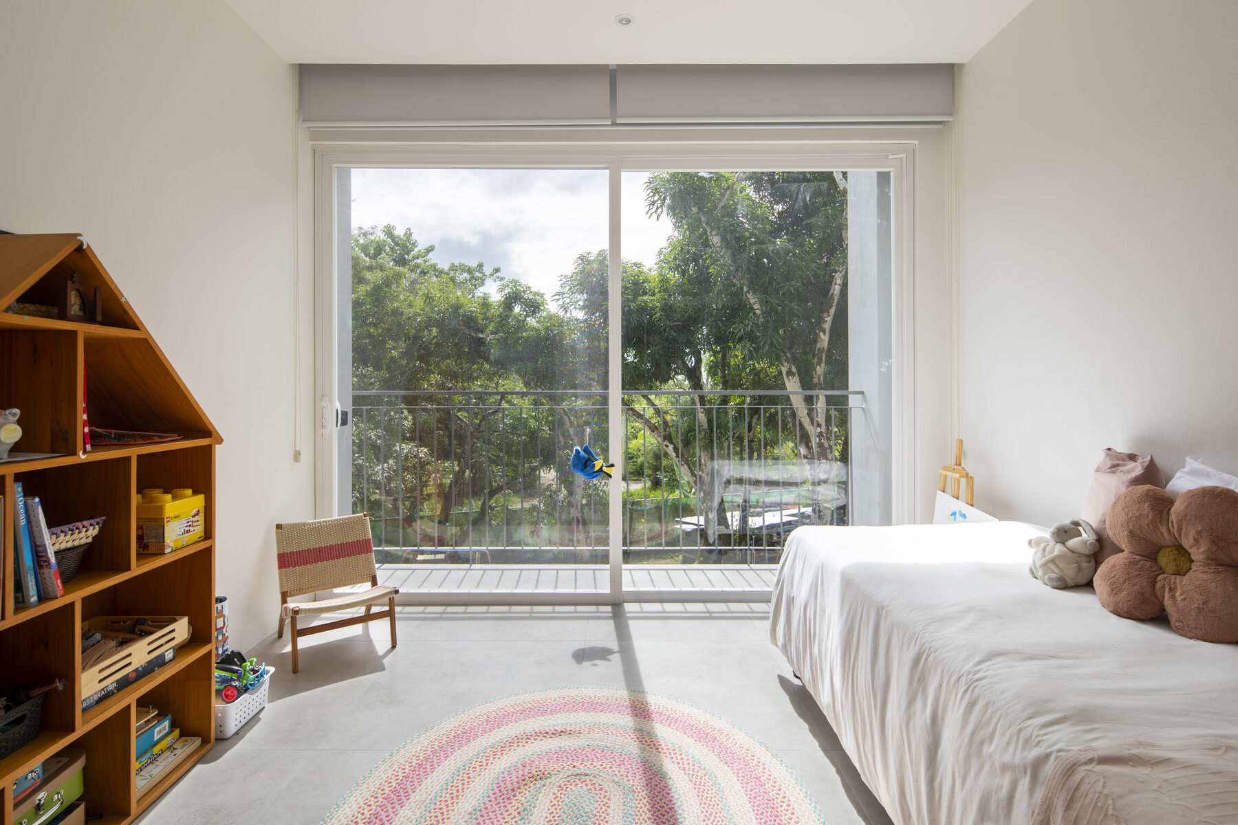 Bedroom with tree view